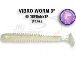 Мягкие приманки Crazy Fish Vibro Worm 3&quot; #05 Perl