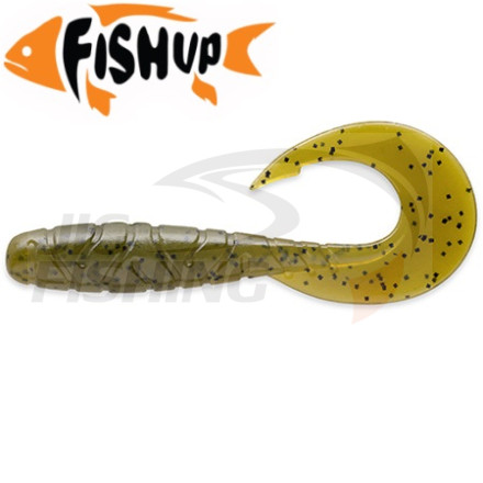 Мягкие приманки FishUp Mighty Grub 3.5&quot; #074 Green Pumpkin Seed