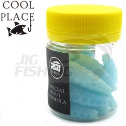 Мягкие приманки Cool Place личинка Maggot 1.6&quot; #Blue Glow
