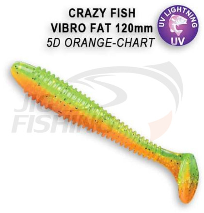 Мягкие приманки Crazy Fish Vibro Fat 5&quot; 5D Orange Chart