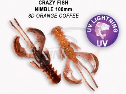 Мягкие приманки Crazy Fish Nimble 4&quot; #8D Orange Coffee