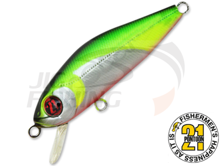 Воблер Pontoon21 Crackjack 58F-SR #R37 Flashing Chartreuse