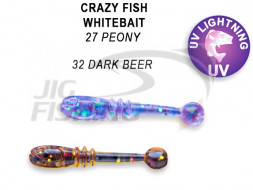 Мягкие приманки Crazy Fish WhiteBait 0.75&quot;  27 Peony 32 Dark Beer