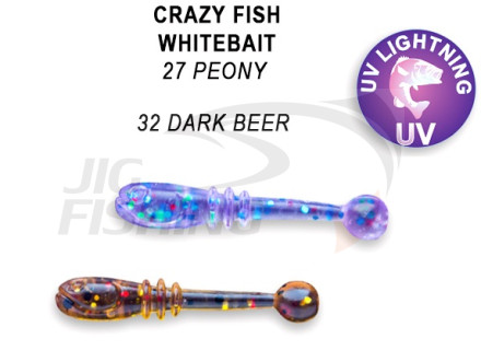 Мягкие приманки Crazy Fish WhiteBait 0.75&quot;  27 Peony 32 Dark Beer