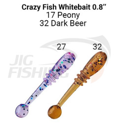 Мягкие приманки Crazy Fish WhiteBait 0.75&quot;  27 Peony 32 Dark Beer