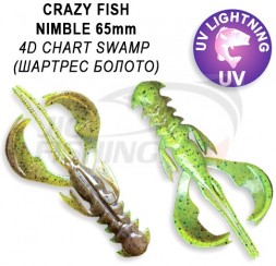 Мягкие приманки Crazy Fish  Nimble 2.5&quot; #4D Chart Swamp