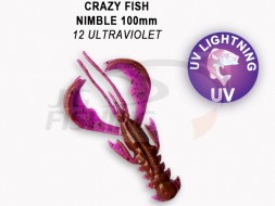 Мягкие приманки Crazy Fish Nimble 4&quot; #12 Ultraviolet