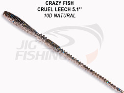 Мягкие приманки Crazy Fish  Cruel Leech 5.1&quot; #10D Natural