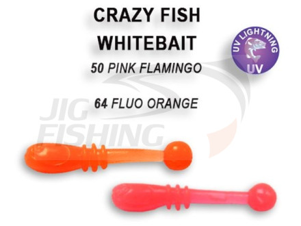 Мягкие приманки Crazy Fish WhiteBait 0.75&quot;  50 Pink 64 Orang