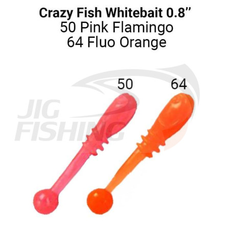 Мягкие приманки Crazy Fish WhiteBait 0.75&quot;  50 Pink 64 Orang