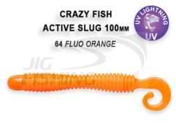 Мягкие приманки Crazy Fish Active Slug 4&quot;   64 Fluo Orange