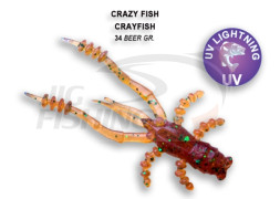 Мягкие приманки Crazy Fish CrayFish 2&quot; 34 Beer GR