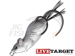 Воблер LiveTarget Mouse Hollow Body 60F #401 Grey/White