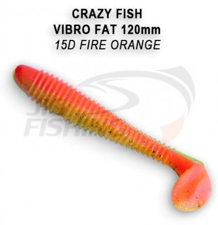 Мягкие приманки Crazy Fish Vibro Fat 5&quot; 15D Fire Orange
