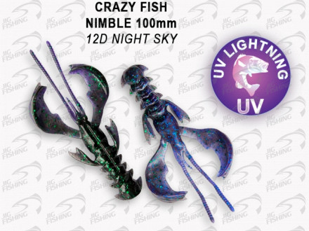 Мягкие приманки Crazy Fish Nimble 4&quot; #12D Night Sky