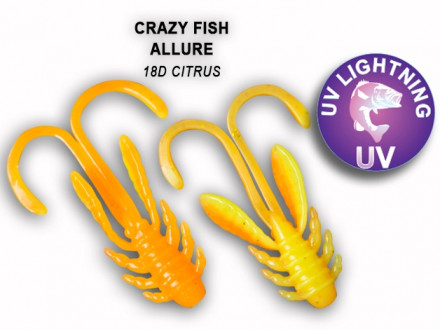 Мягкие приманки Crazy Fish Allure 1.6&quot; 18D Citrus