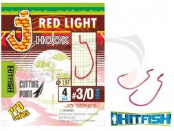 Крючки Офсетные HitFish J Red Light Hook #1/0