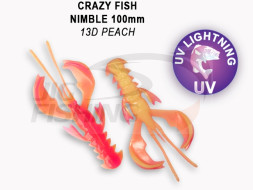 Мягкие приманки Crazy Fish Nimble 4&quot; #13D Peach