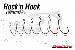 Офсетный крючок Decoy Worm 29 Rockn Hook #1