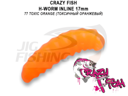 Мягкие приманки Crazy Fish MF H-Worm inline 0.7&quot; 60шт.(6*10) #77 Toxic Orange (Squid+Shrimp)