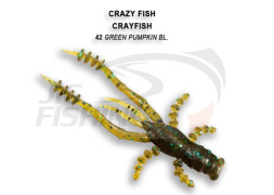 Мягкие приманки Crazy Fish CrayFish 2&quot; 42 Green Pumpkin Blu