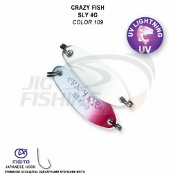 Блесна колеблющаяся Crazy Fish Sly 4gr #109