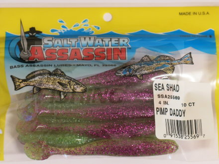 Мягкие приманки Bass Assassin Sea Shad 4&quot; #569 Pimp Daddy