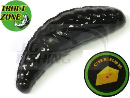 Мягкие приманки Trout Zone Maggot 1.3&quot; #Black Cheese