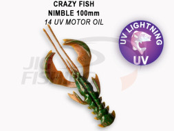 Мягкие приманки Crazy Fish Nimble 4&quot; #14 UV Motor Oil