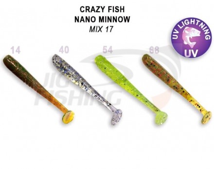 Мягкие приманки Crazy Fish Nano Minnow 1.6&quot; Mix 17
