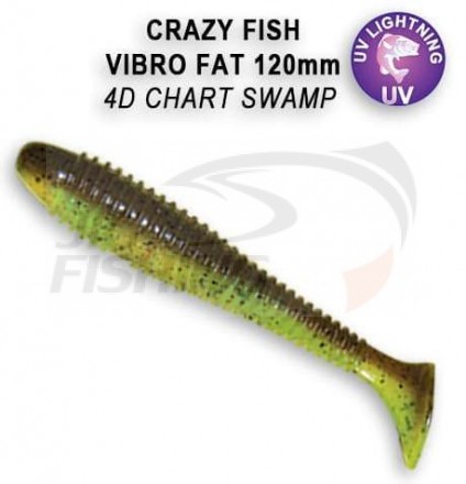 Мягкие приманки Crazy Fish Vibro Fat 5&quot; 4D Chart Swamp