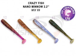 Мягкие приманки Crazy Fish Nano Minnow 2.2&quot; Mix 69
