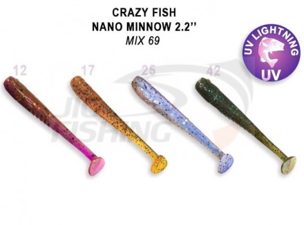 Мягкие приманки Crazy Fish Nano Minnow 2.2&quot; Mix 69