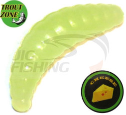 Мягкие приманки Trout Zone Maggot 1.6&quot; #Glow Cheese