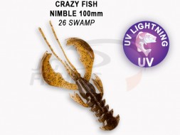Мягкие приманки Crazy Fish Nimble 4&quot; #26 Swamp