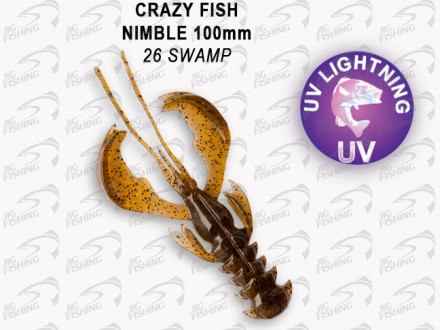 Мягкие приманки Crazy Fish Nimble 4&quot; #26 Swamp