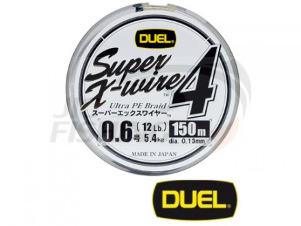 Плетеный шнур Yo-Zuri/Duel Super X-Wire PE X4 150m Silver #2.0 0.24mm 13kg