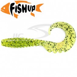Мягкие приманки FishUp Fancy Grub 2.5&quot; #055  Chartreuse/Black