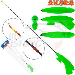 Удочка зимняя Akara Lucky Punch M405 1-8гр 2-х составная Green