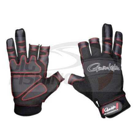 Перчатки Gamakatsu Armor Gloves 3 Finger Cut Type #XL Black