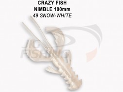 Мягкие приманки Crazy Fish Nimble 4&quot; #49 Snow White