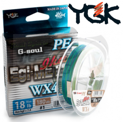 Шнур плетеный YGK G-Soul PE Egi Metal WX4 180m #0.4 0.10mm 3.6kg