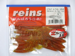 Мягкие приманки Reins Fat G-Tail Grub 4&quot; #566 Motor Oil Red