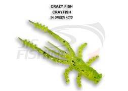 Мягкие приманки Crazy Fish CrayFish 2&quot; 54 Green Acid