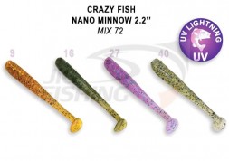 Мягкие приманки Crazy Fish Nano Minnow 2.2&quot; Mix 72