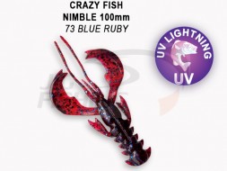 Мягкие приманки Crazy Fish Nimble 4&quot; #73 Blue Ruby