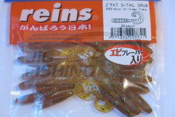 Мягкие приманки Reins Fat G-Tail Grub 4&quot; #565 Motor Oil Green