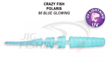 Мягкие приманки Crazy Fish Polaris 1.8&quot;  90 Blue Glowing