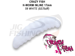 Мягкие приманки Crazy Fish MF H-Worm inline Floating 0.7&quot; 60шт. (6*10) #59 White (Squid+Shrimp)