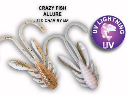 Мягкие приманки Crazy Fish Allure 1.6&quot; 31D  Char By Mf